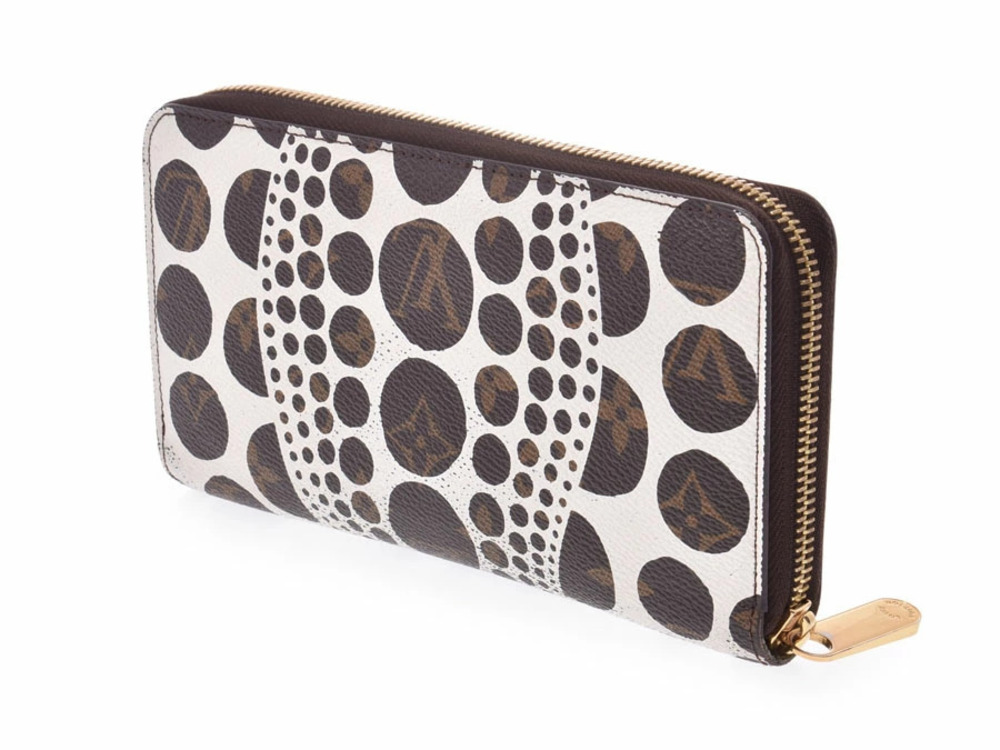 Louis Vuitton Long Dot Wallet Pumpkin White Zippy Monogram Leather